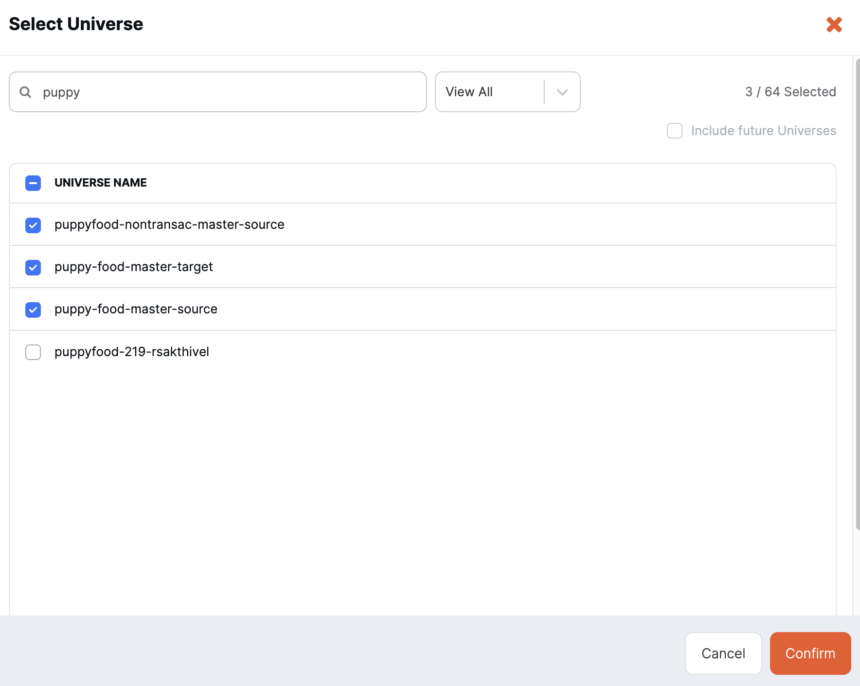 Select universes Select universes